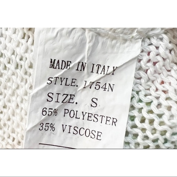 Luisa Ricci Womens Sz S Floral Sheer Cold Shoulder Batwing Sweater ITALY - Picture 8 of 9